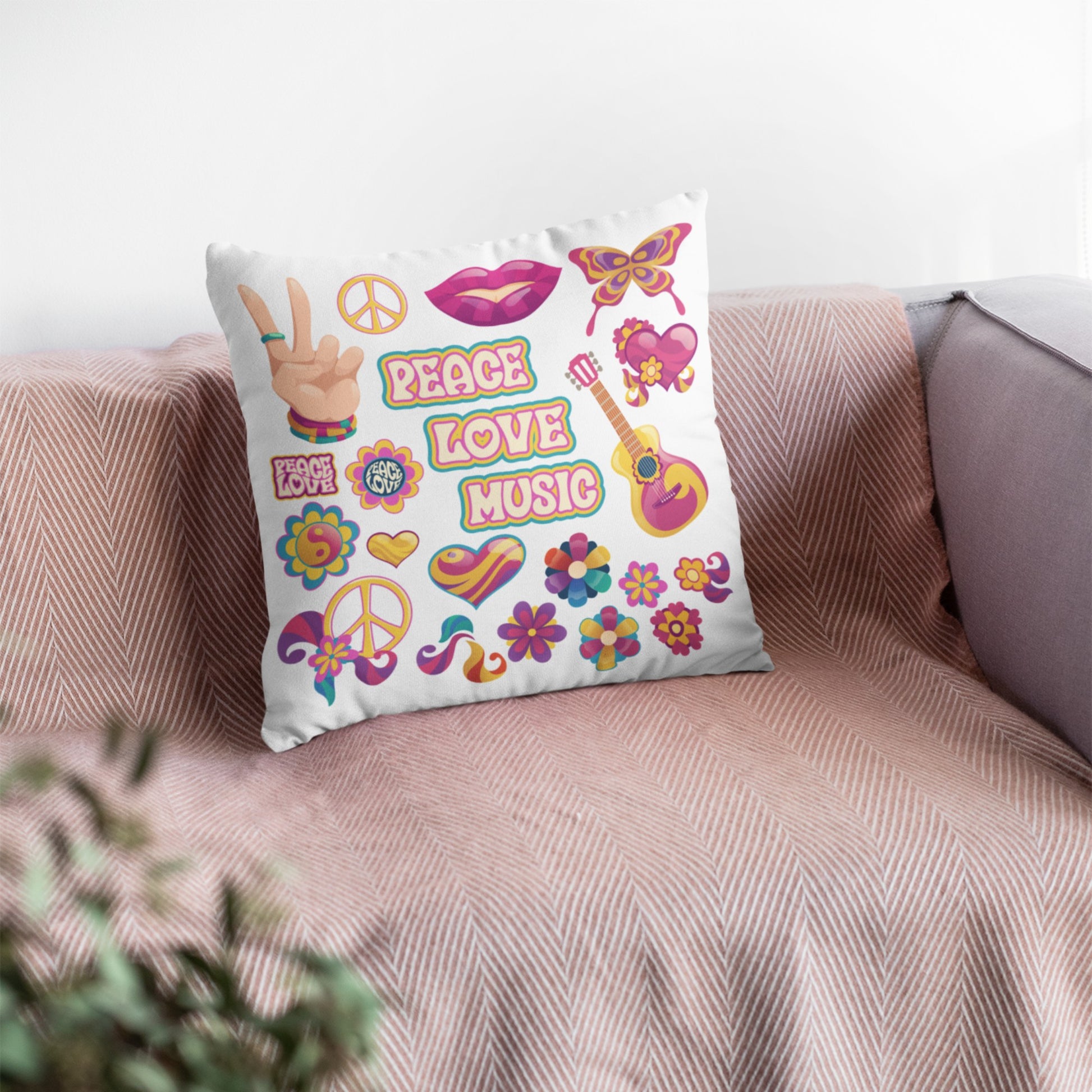 Unique Heart and Dove Print Pillow