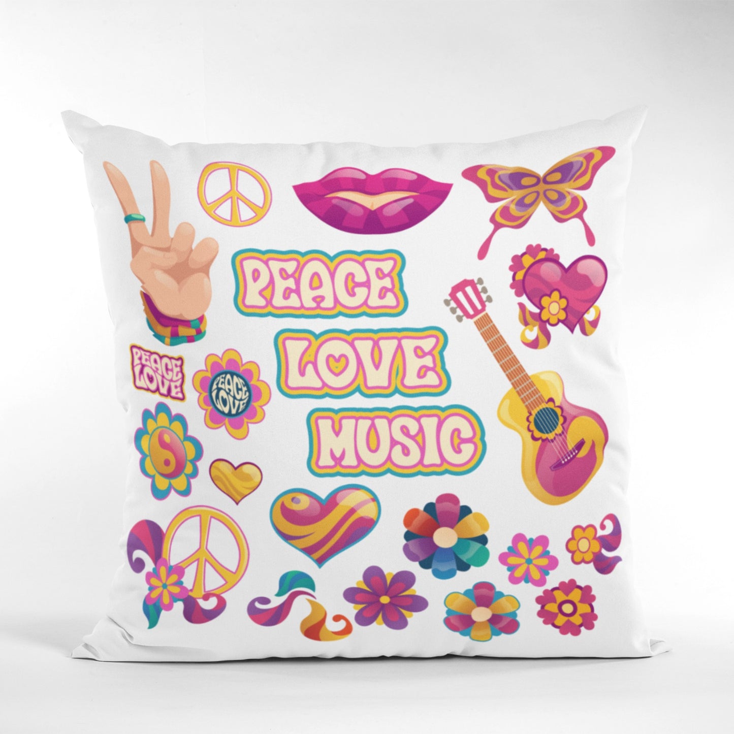 Peace and Love Throw Pillow