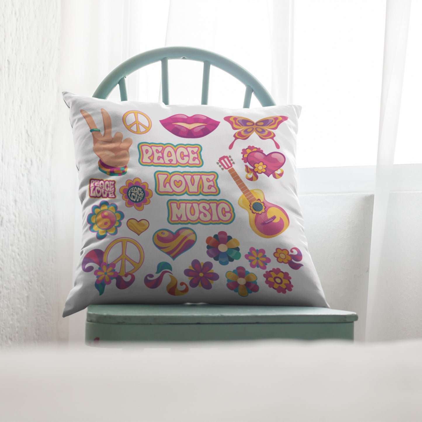 Charming Peace and Love Decorative Throw Pillow