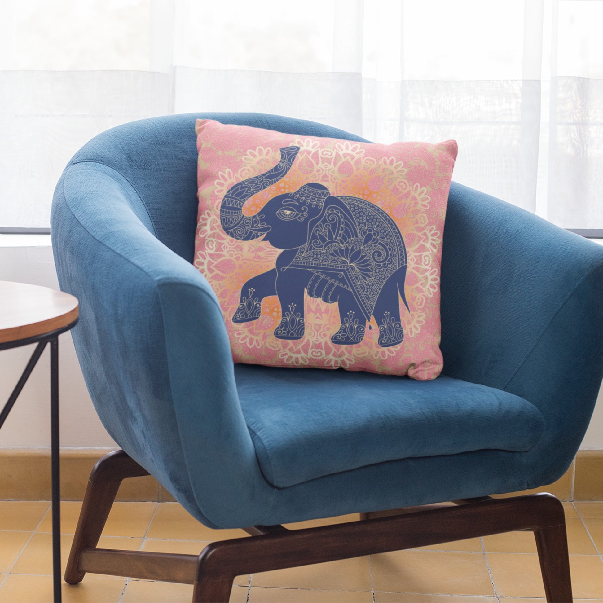 Kid-Friendly Elephant Theme Throw Pillow