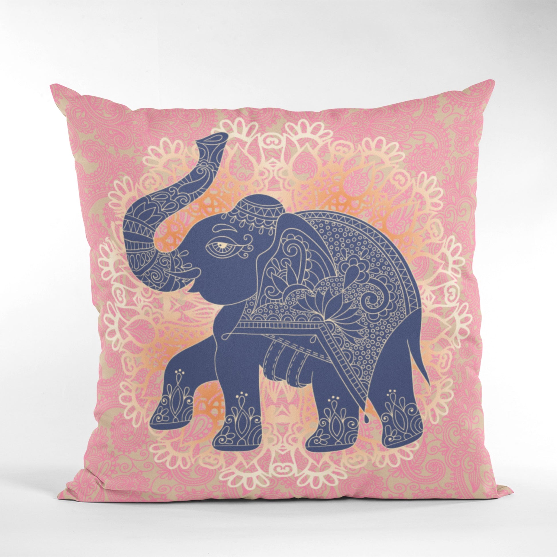 Adorable Pink Elephant Accent Pillow