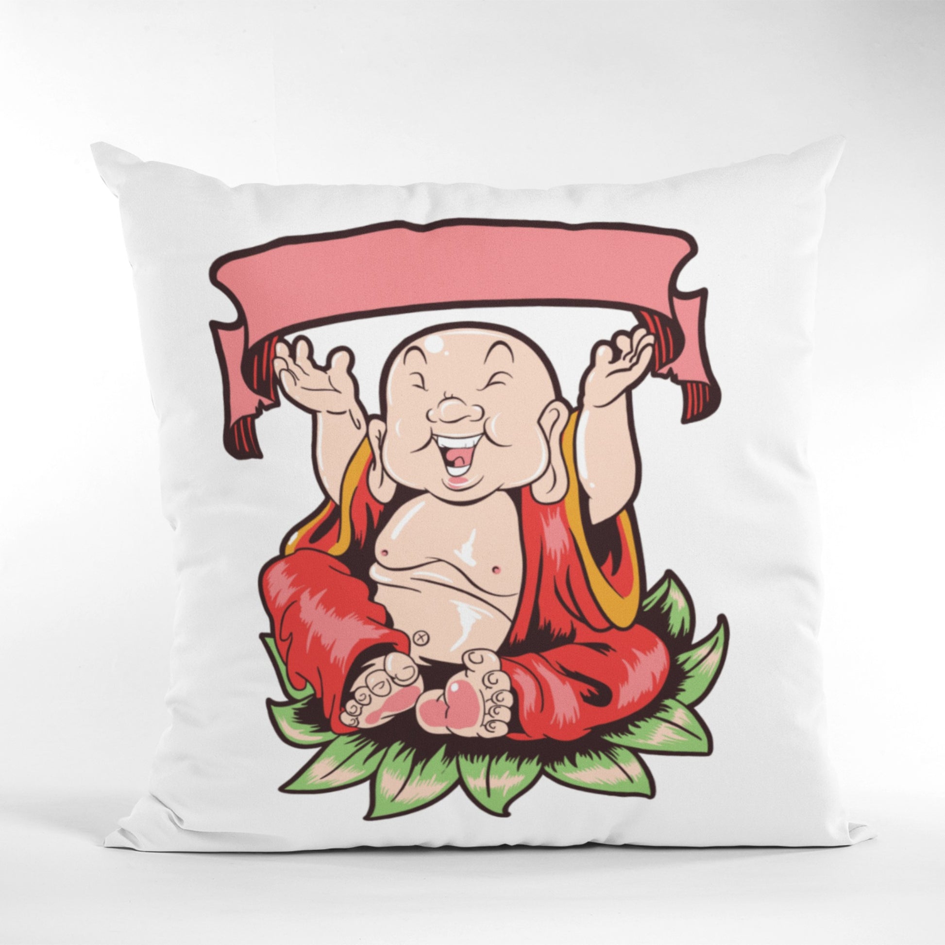Whimsical Buddhist Decorative Cushion