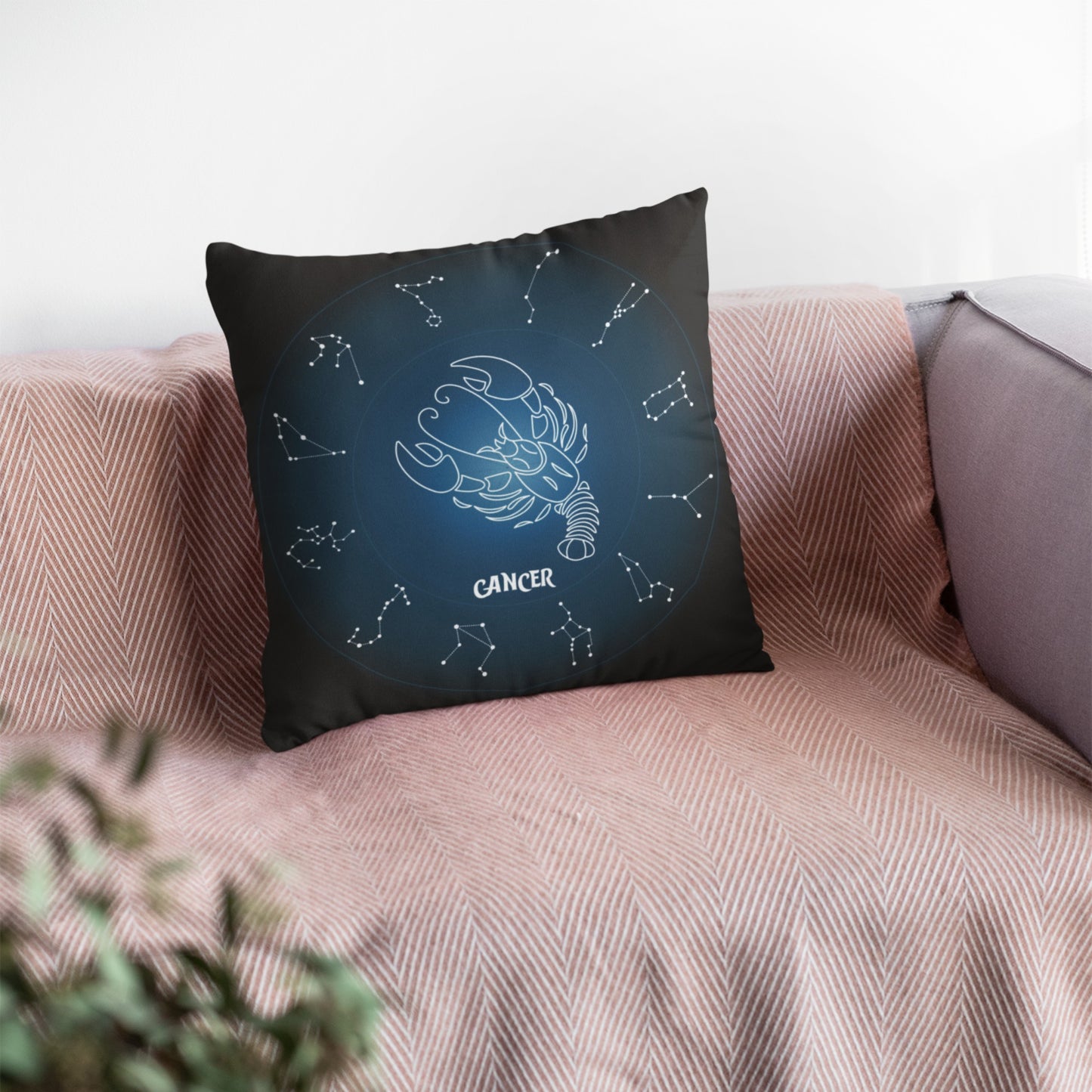 Zodiac-inspired Cancer Decorative Cushion