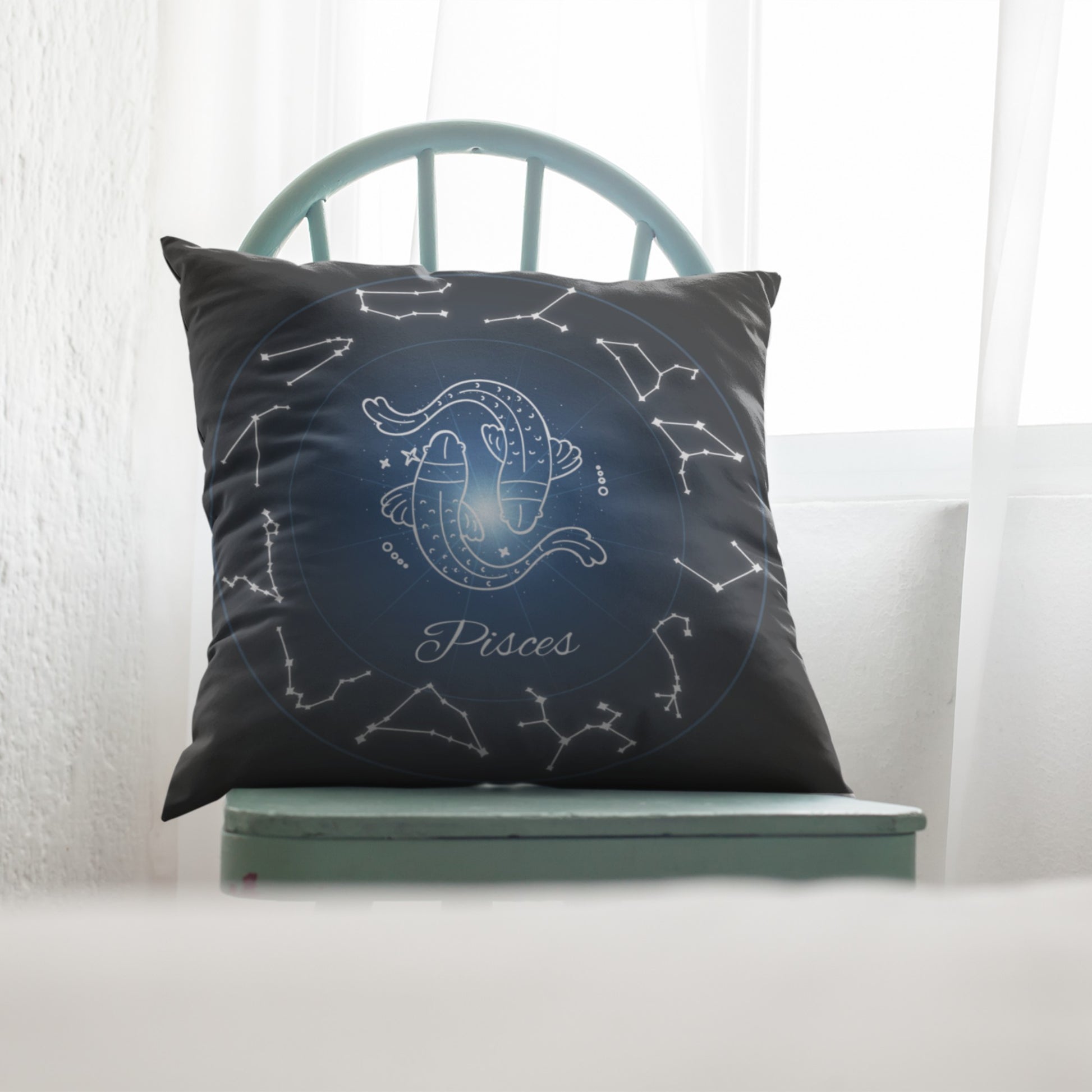 Zodiac-inspired Pisces Decorative Cushion
