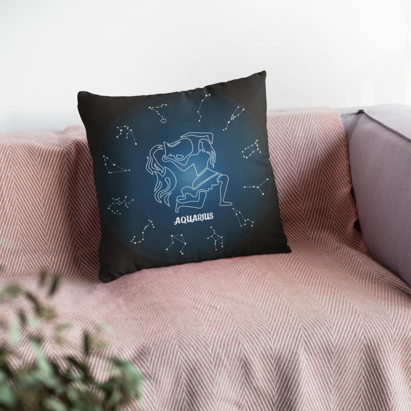 Zodiac-inspired Aquarius Throw Pillow