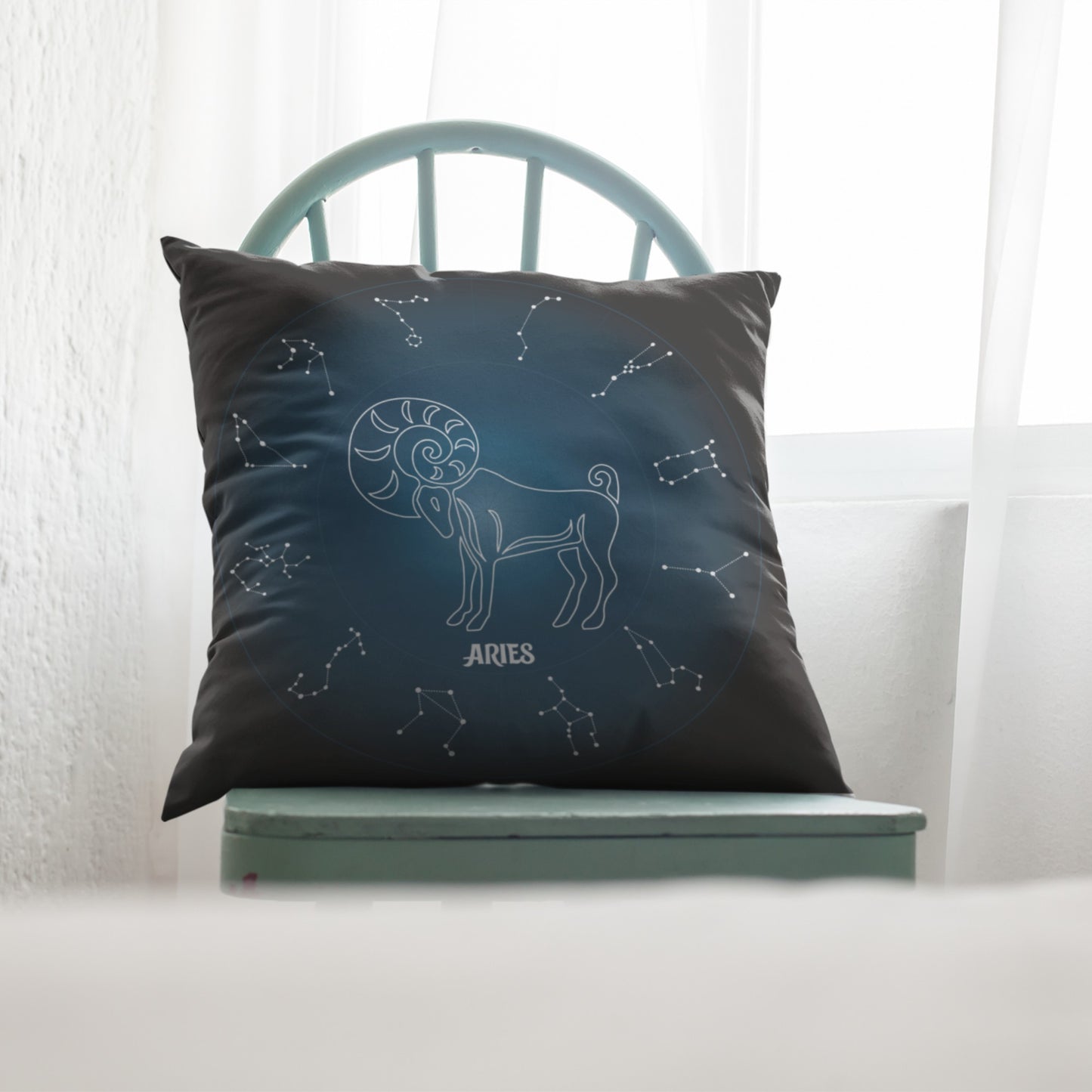 Astrology-inspired Aries Decorative Cushion