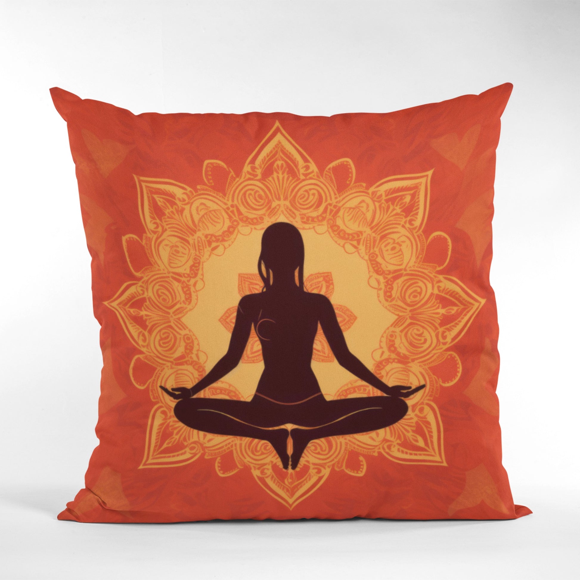 Women Meditation Pattern Throw Pillow