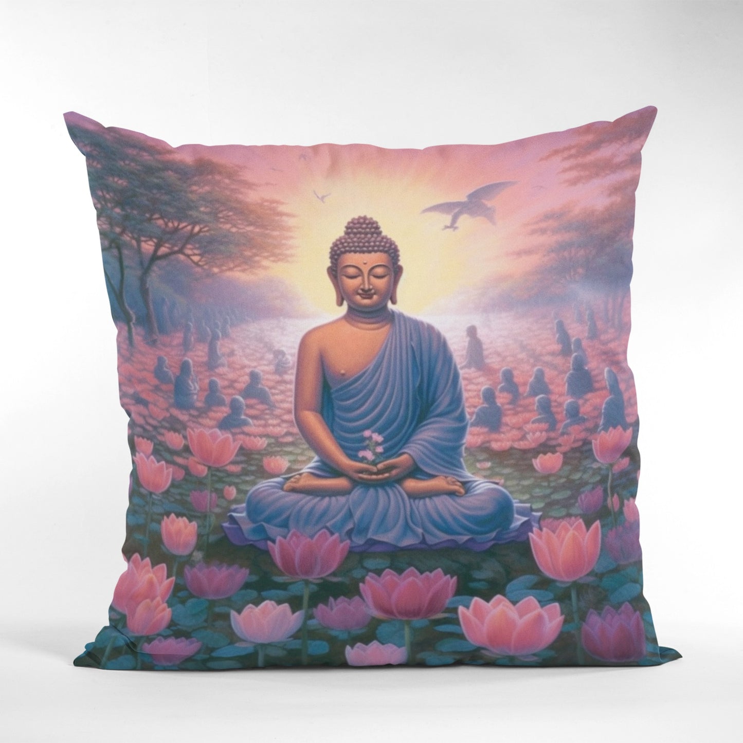 Buddha Meditation Pattern Throw Pillow