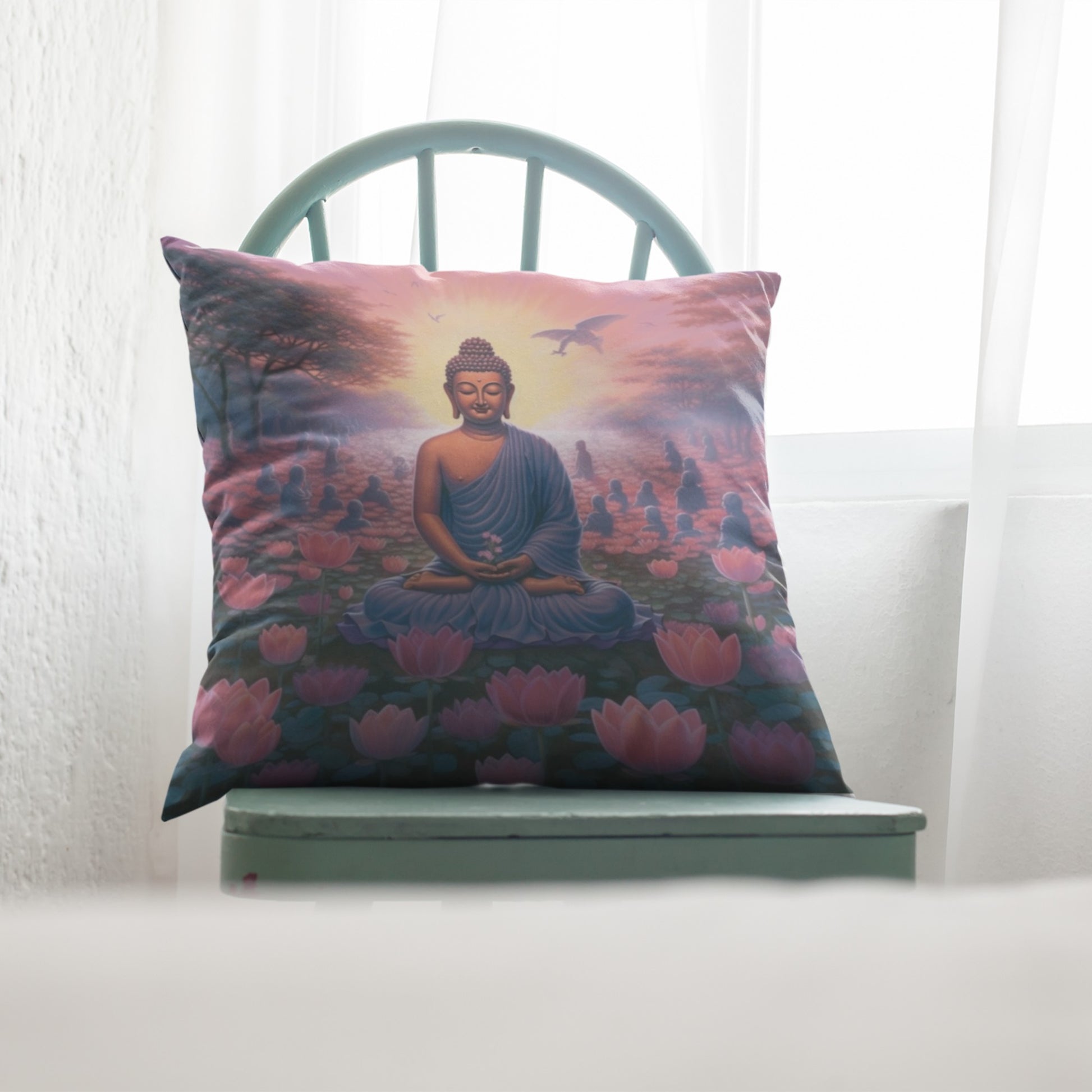Mindful Buddha Meditation Pillow Design
