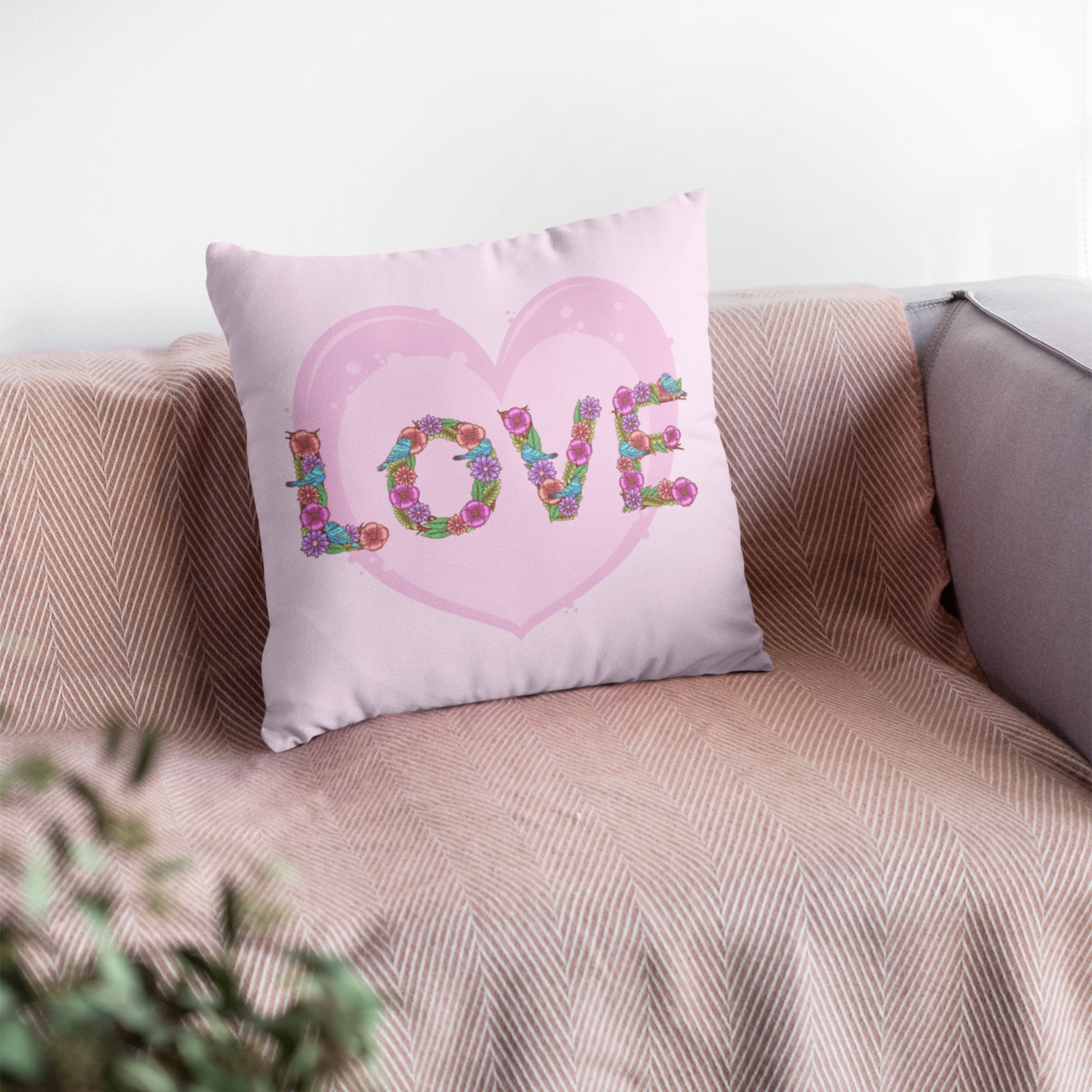 Charming Love Pattern Decorative Pillow