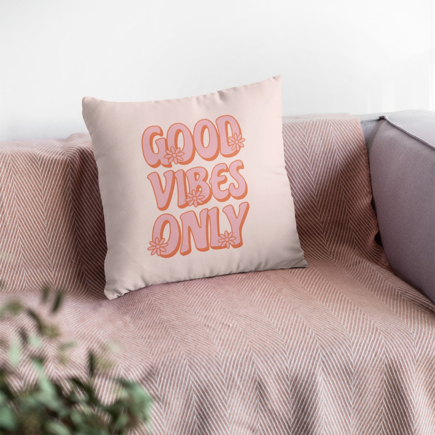 Trendy Good Vibes Decorative Cushion