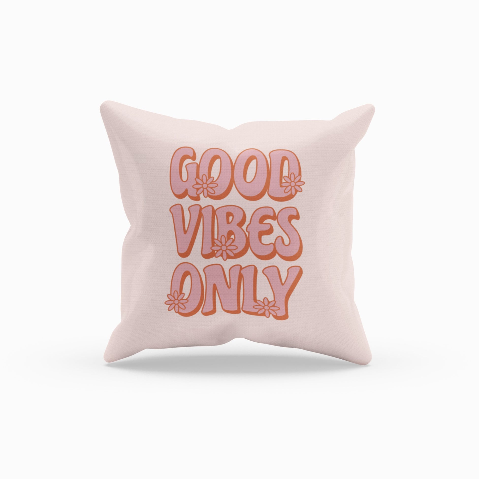 Stylish Printed Throw Pillow with Positive Vibes