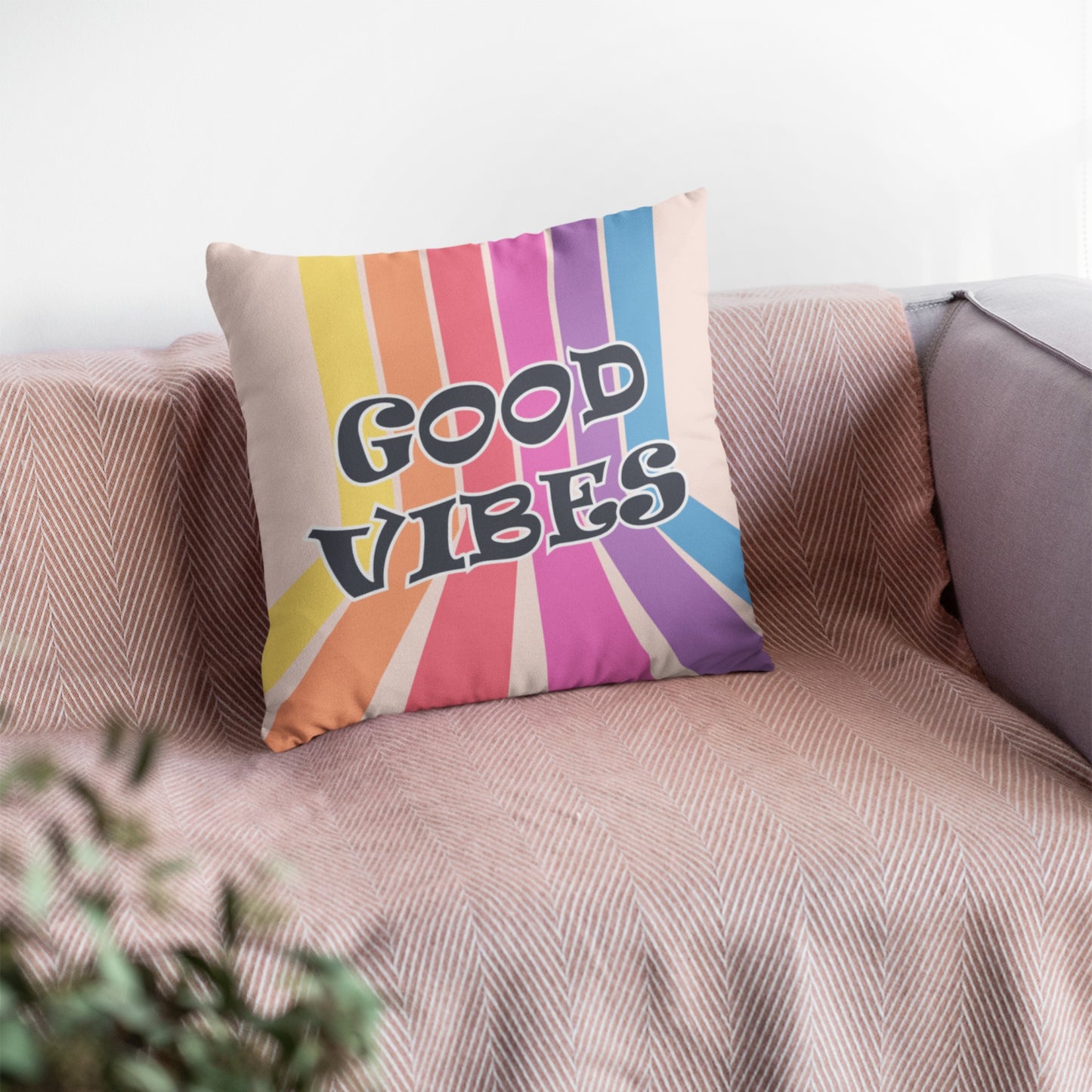 Motivational Rainbow Decorative Pillow