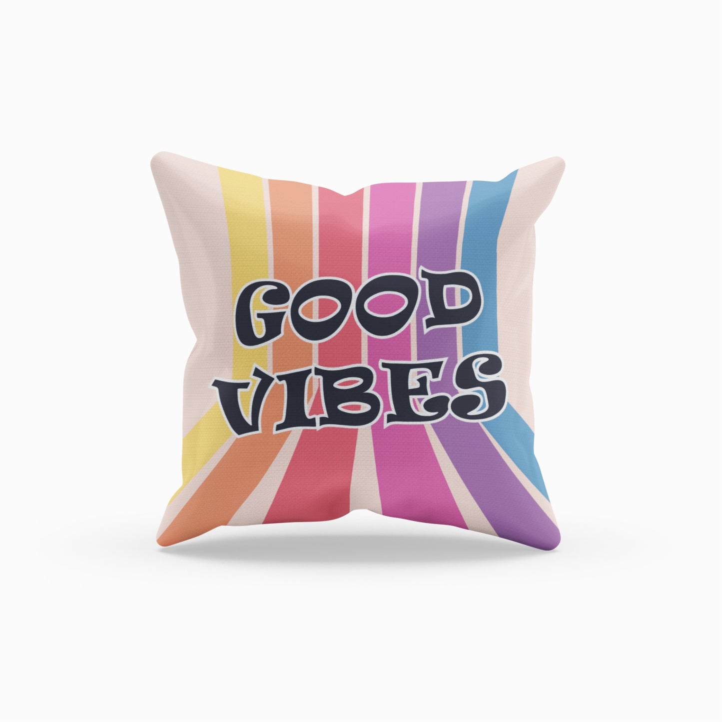Positive Energy Throw Pillow with Rainbow