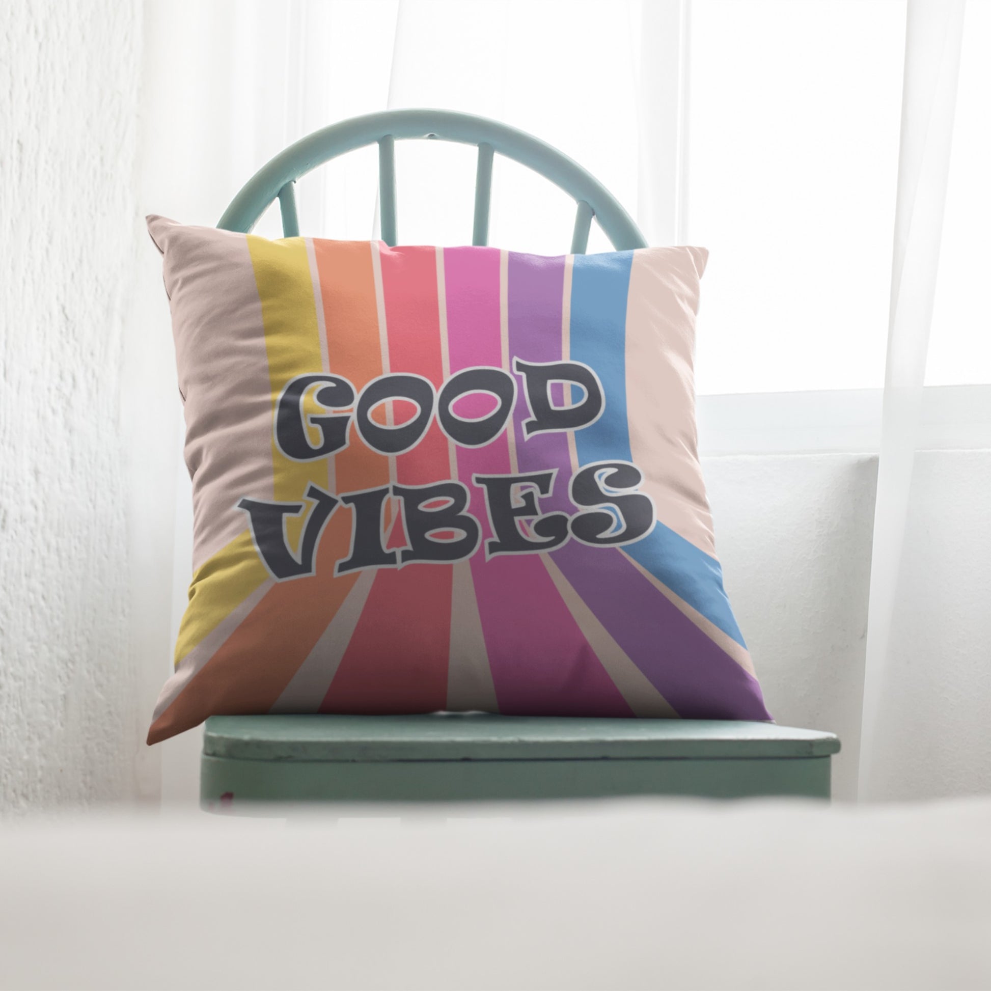 Uplifting Rainbow Quote Pillow