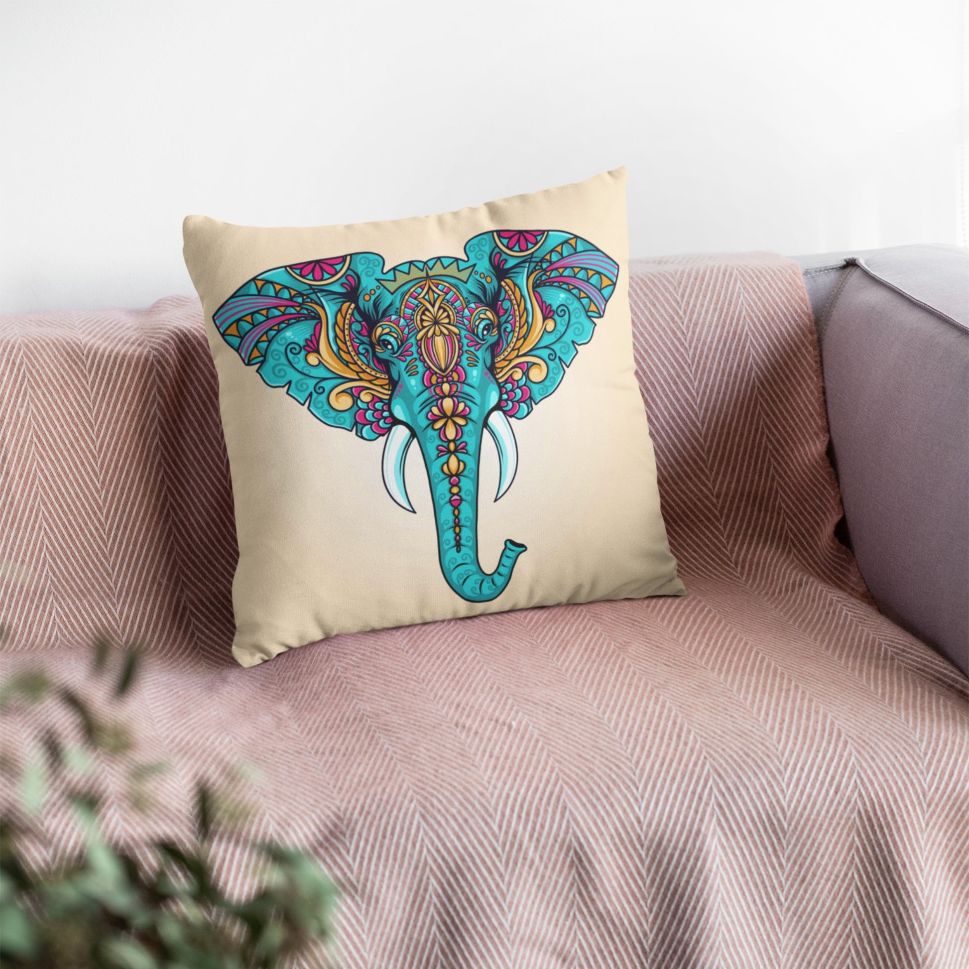 Homeezone's Blue Bohemian Elephant Pillow