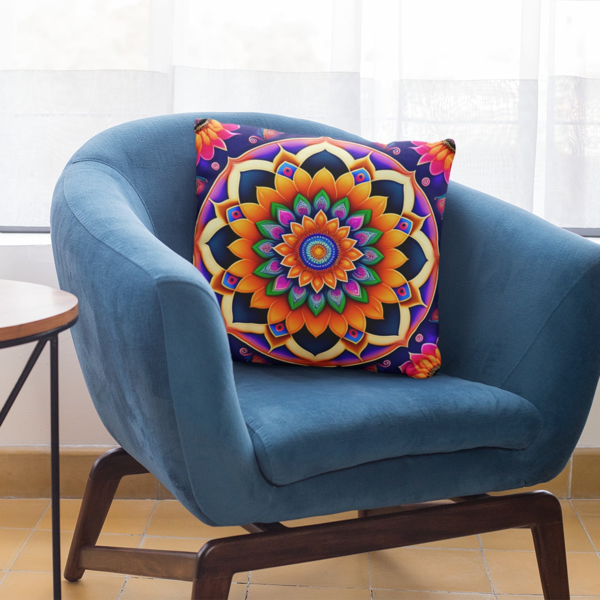 Trendy Colorful Mandala Decorative Cushion