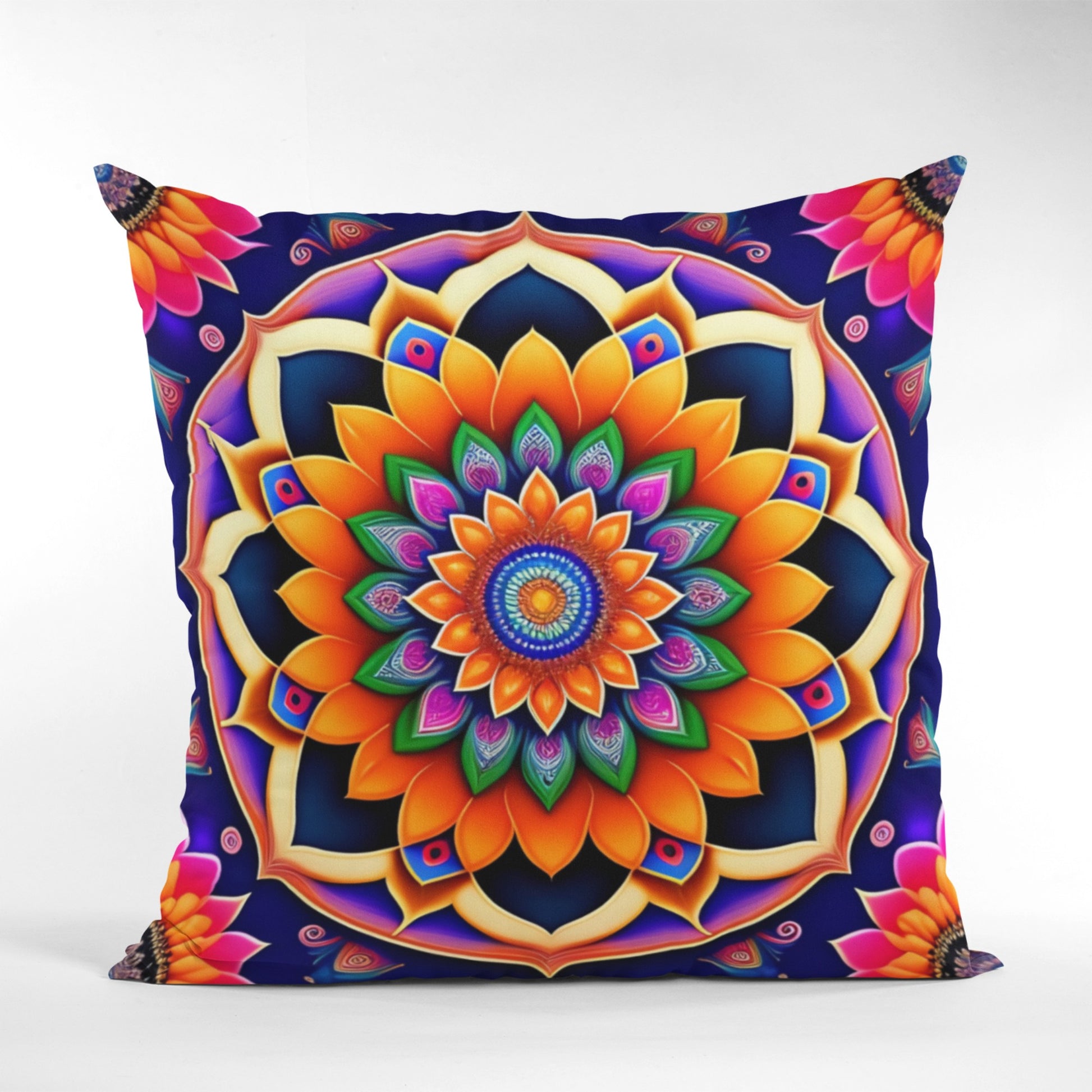 Stylish Bohemian Pillow with Mandala
