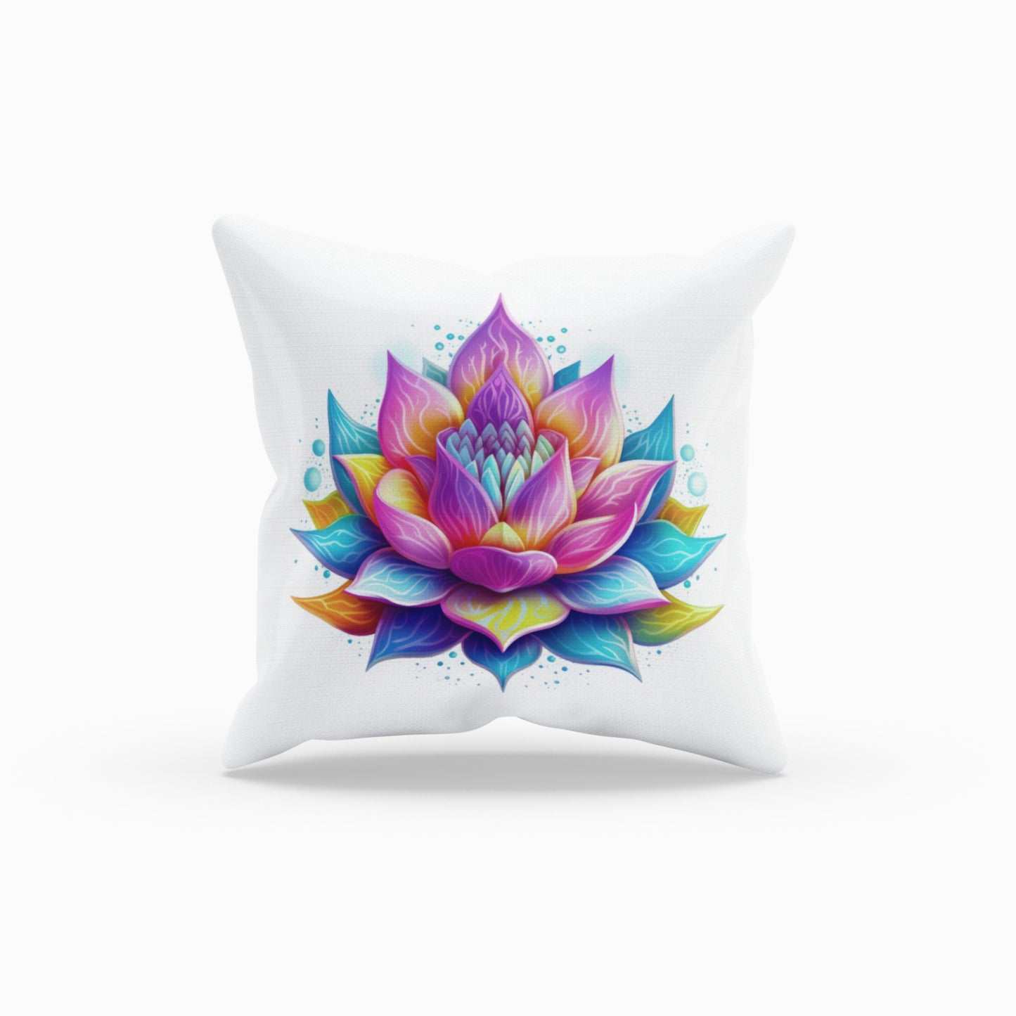 Artistic Lotus Patterned Throw Pillow