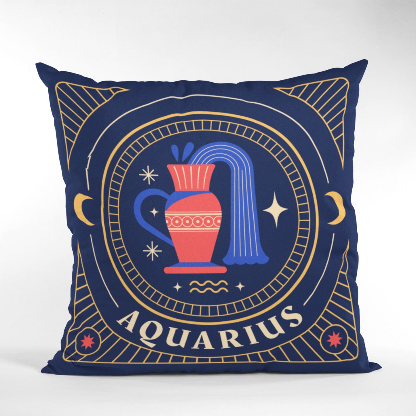 Aquarius Horoscope Pattern Throw Pillow