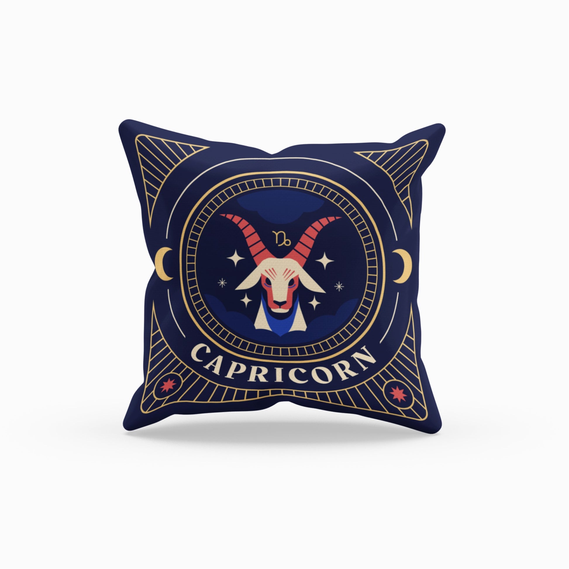 Capricorn Zodiac Patterned Throw Pillow