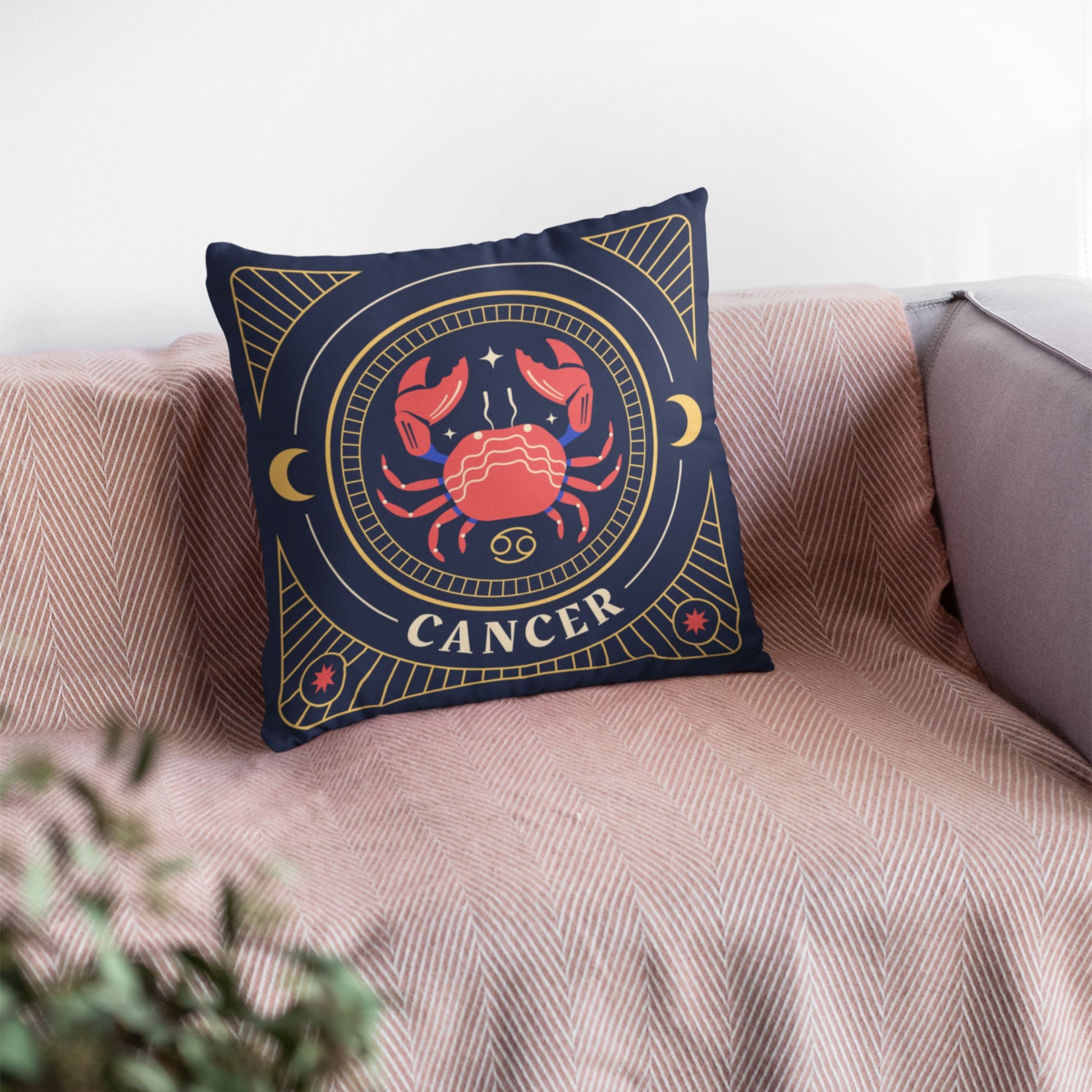 Zodiac-inspired Cancer Decorative Cushion