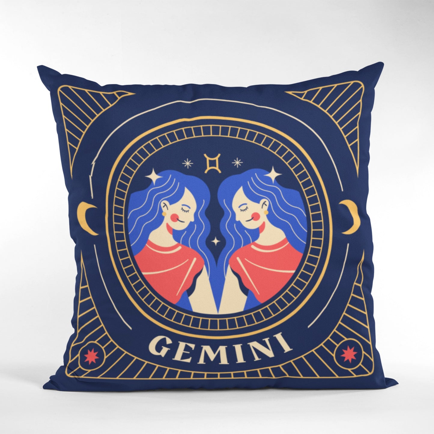 Gemini Astrology Pattern Throw Pillow
