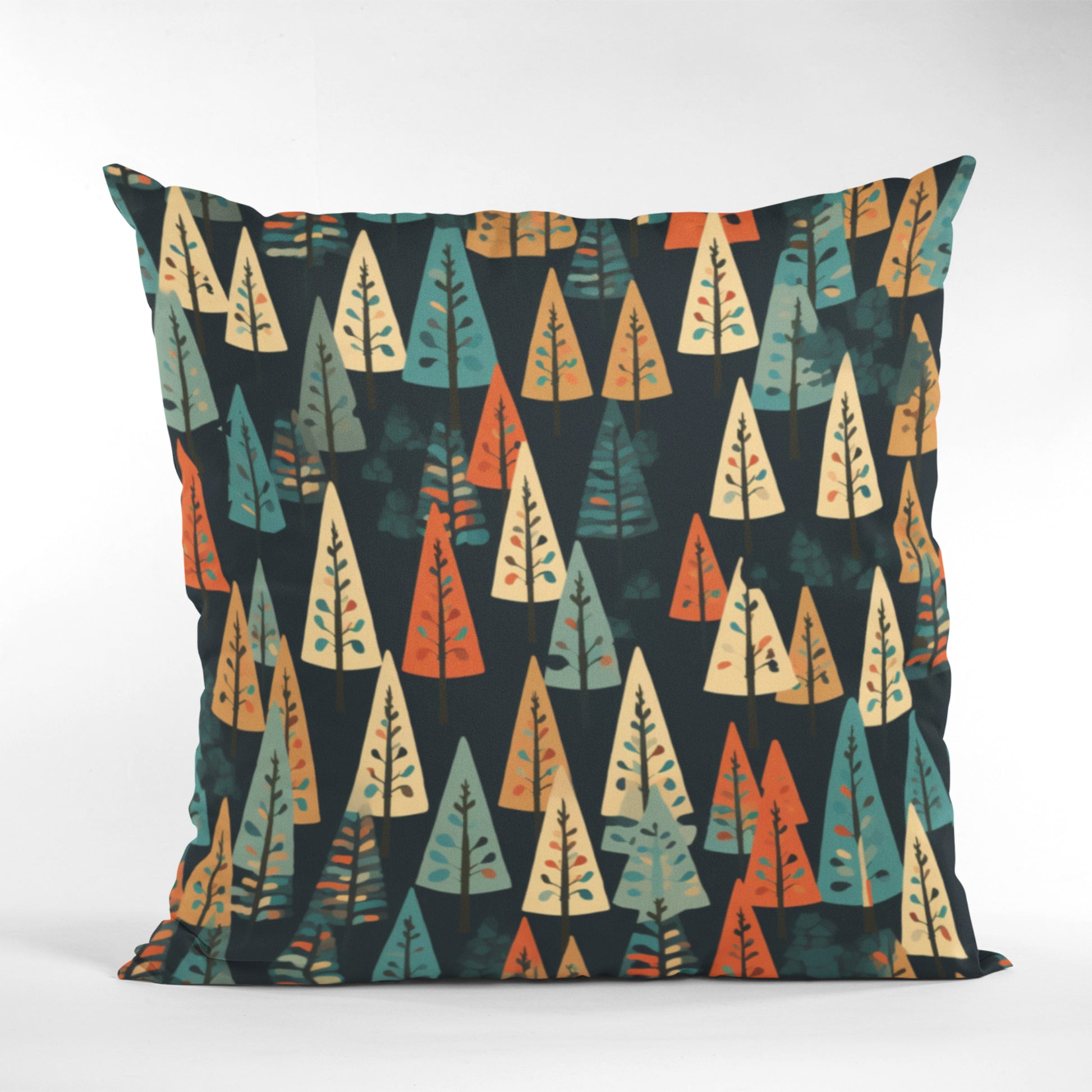 Cozy Pillow with a Winter Forest Design