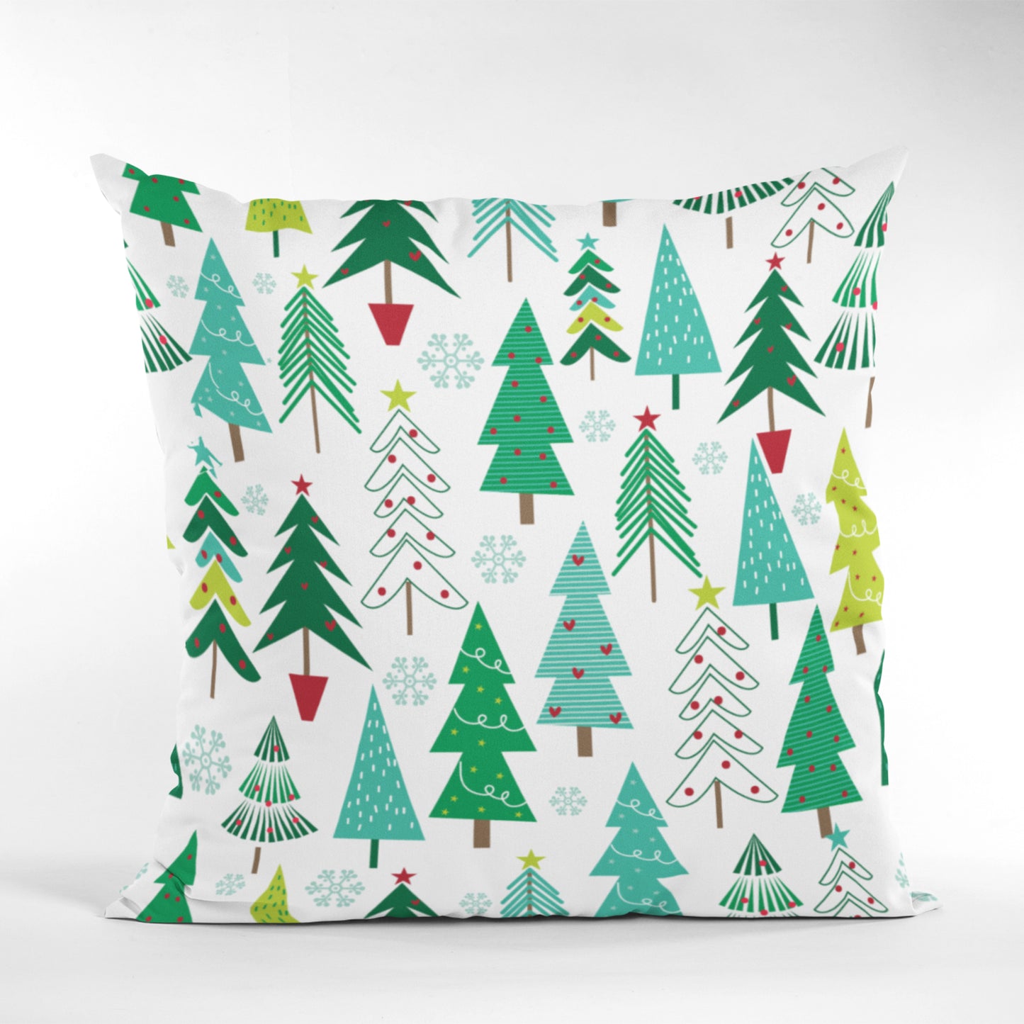 Festive Pillow with Christmas Pine Tree Design