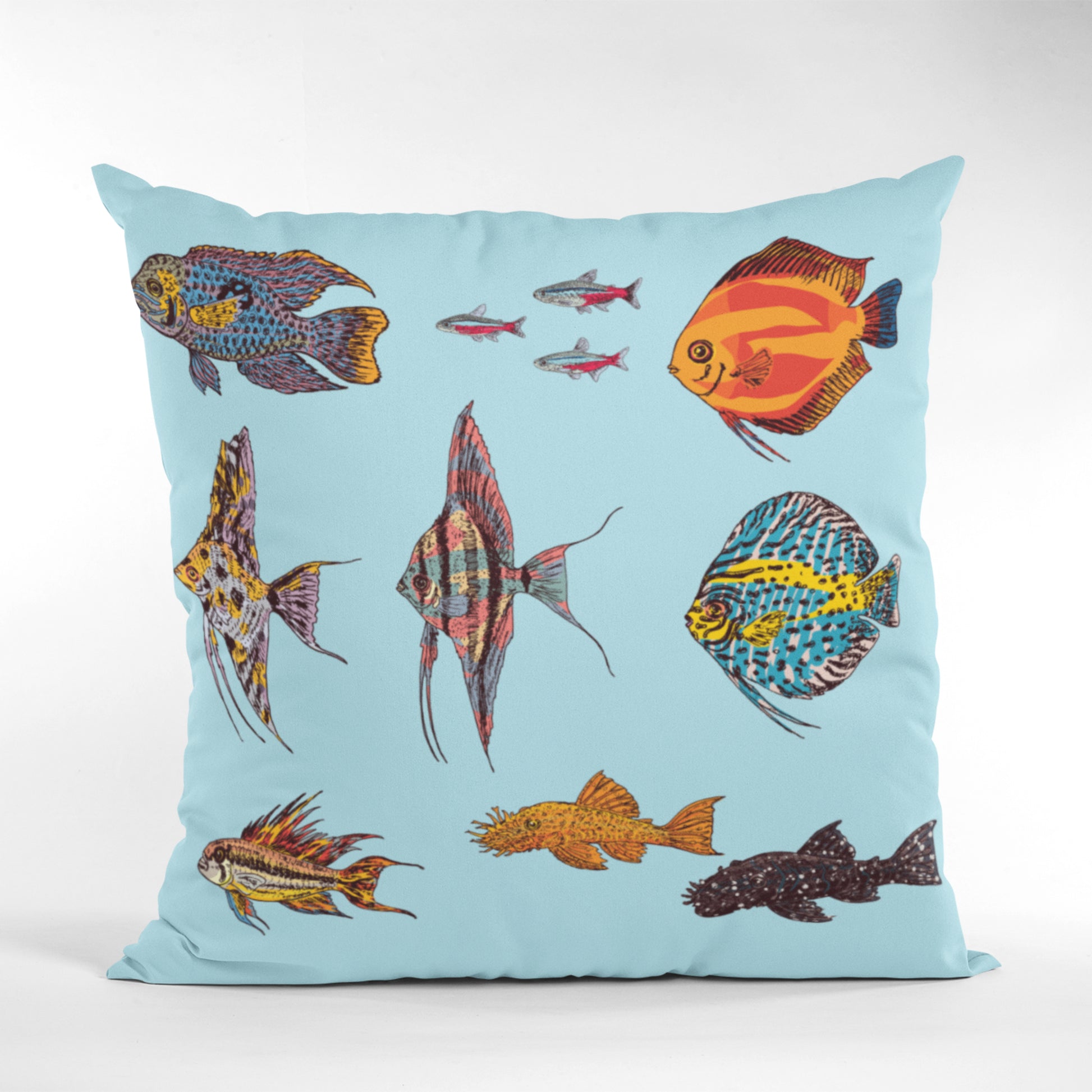 Aquarium Fish Pattern Throw Pillow