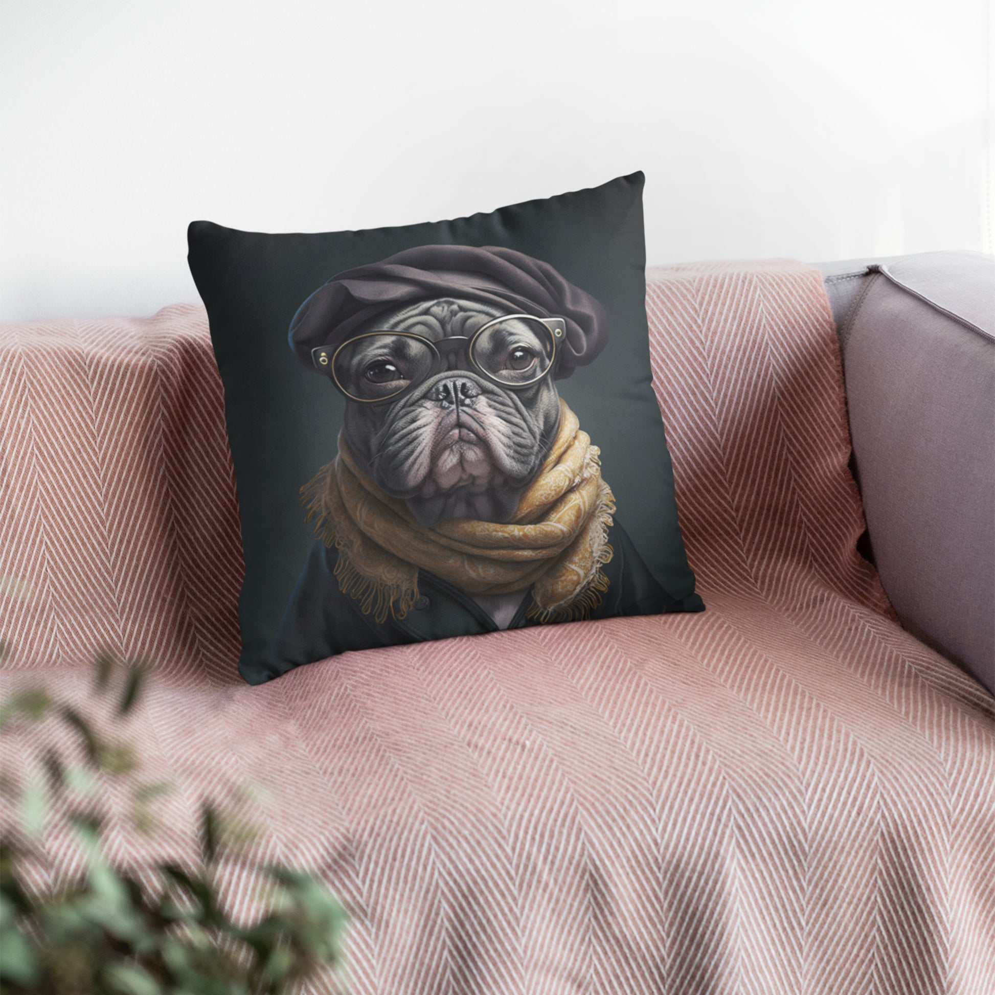 Homeezone's Artist Bulldog Theme Pillow