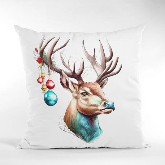 Christmas Reindeer Pattern Decorative Throw Pillow Cushion