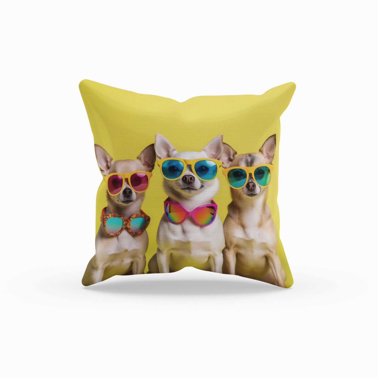 Stylish Printed Throw Pillow with Chihuahua