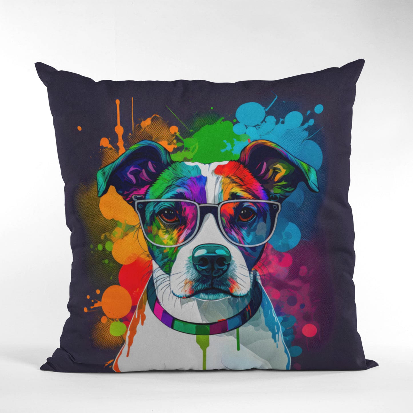 Vibrant Dog Art Decorative Pillow
