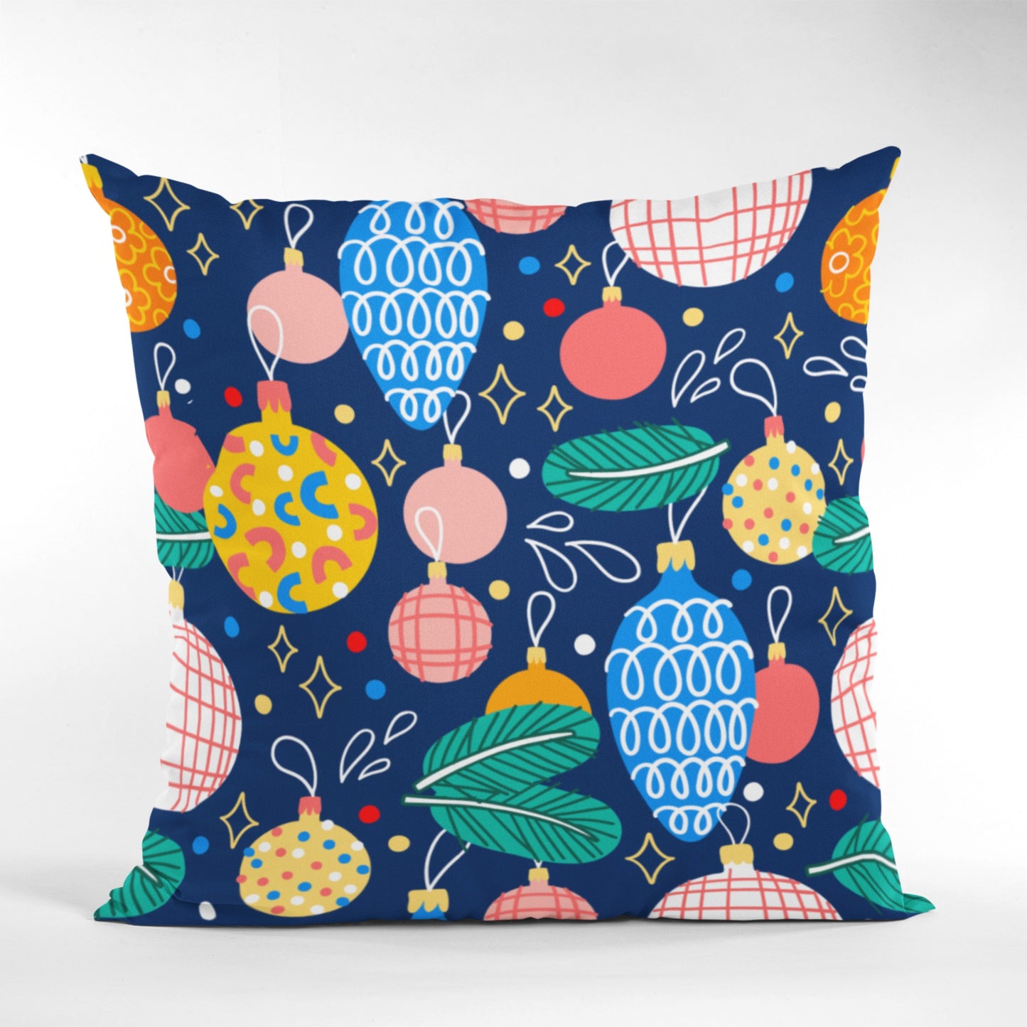 Cozy Pillow with Whimsical Christmas Lights Design