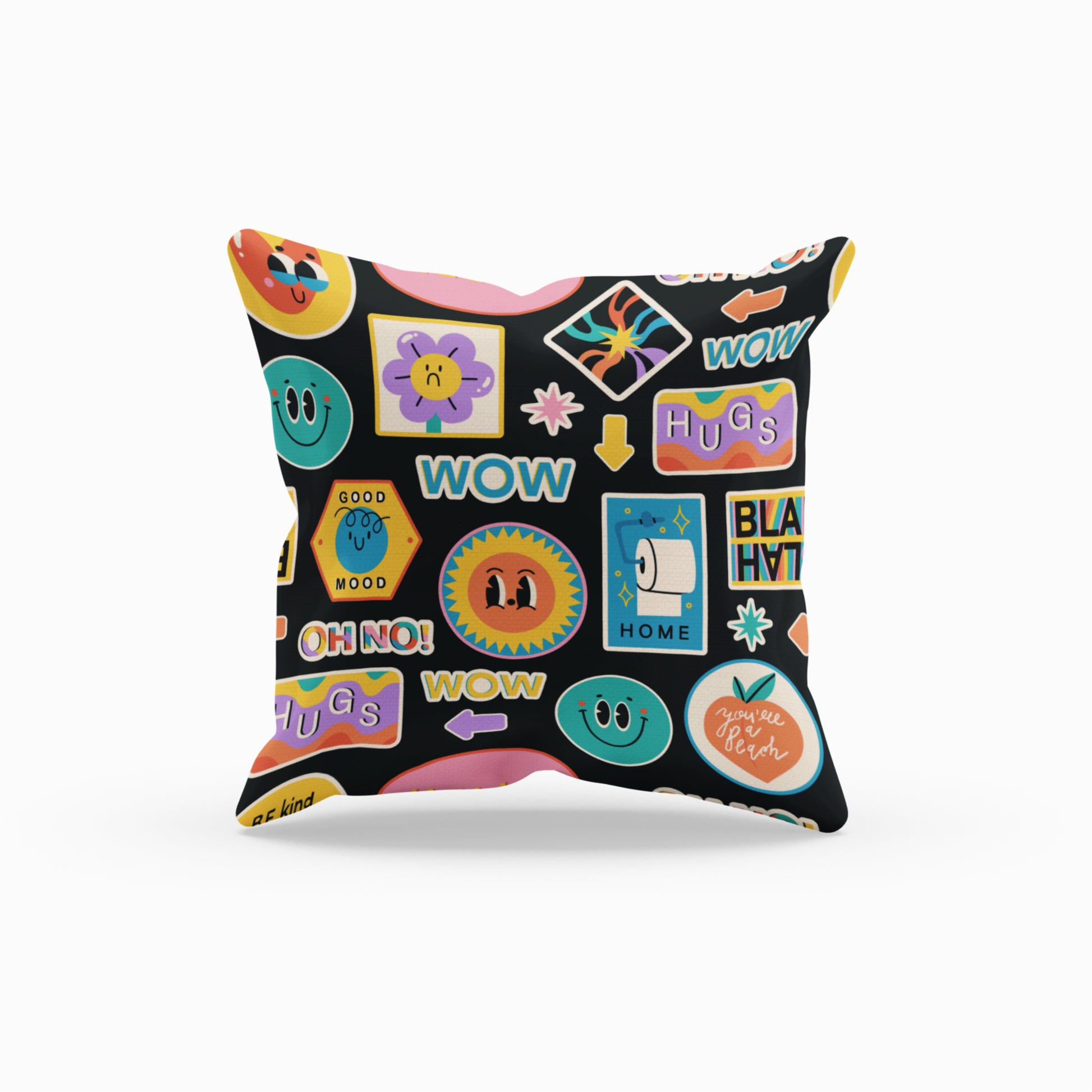 Stylish Printed Throw Pillow with Pop Art Design