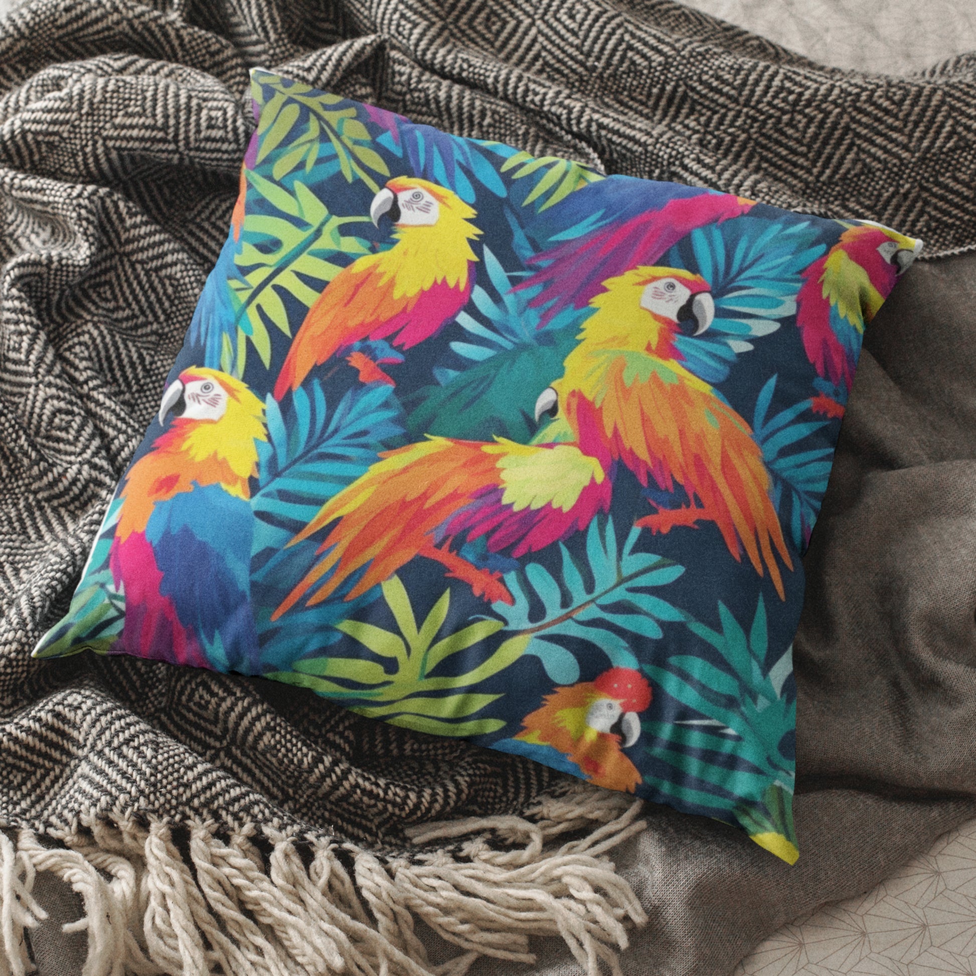 Whimsical Tropical Decor Pillow