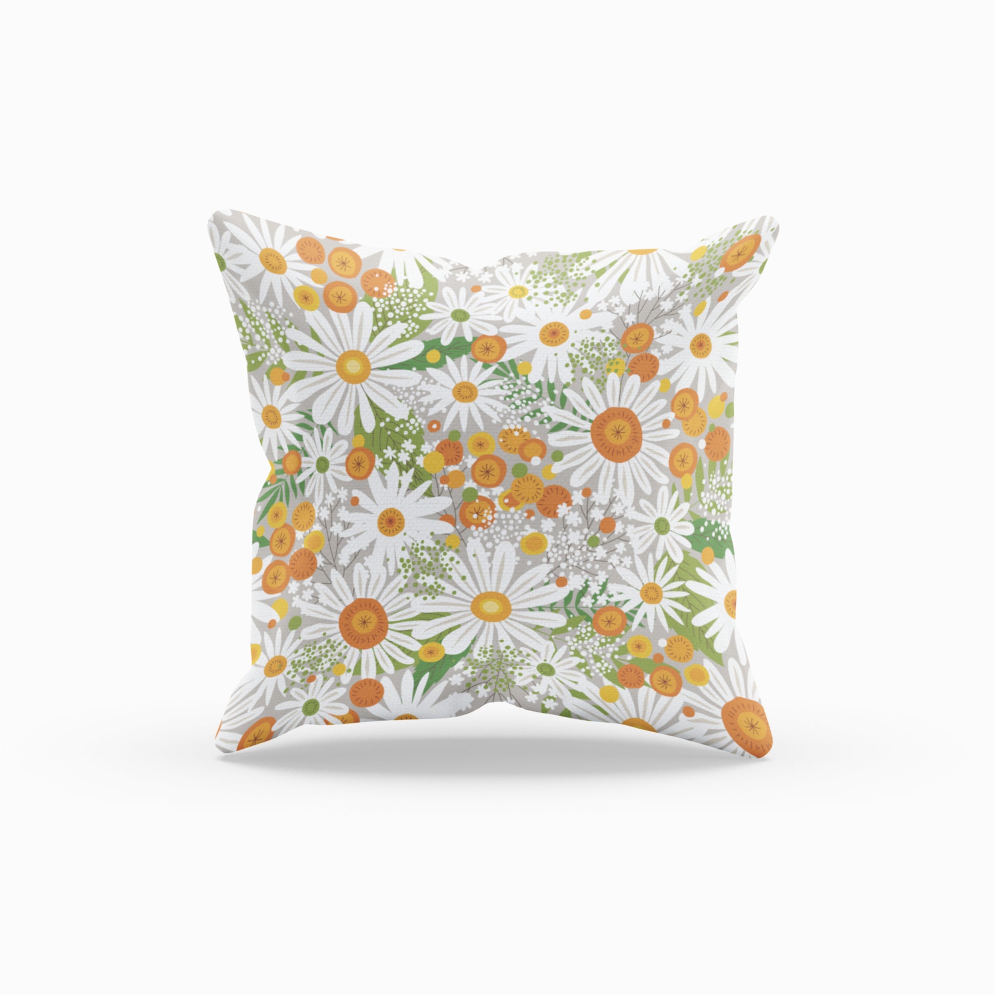 Stylish Printed Throw Pillow with Daisy Design