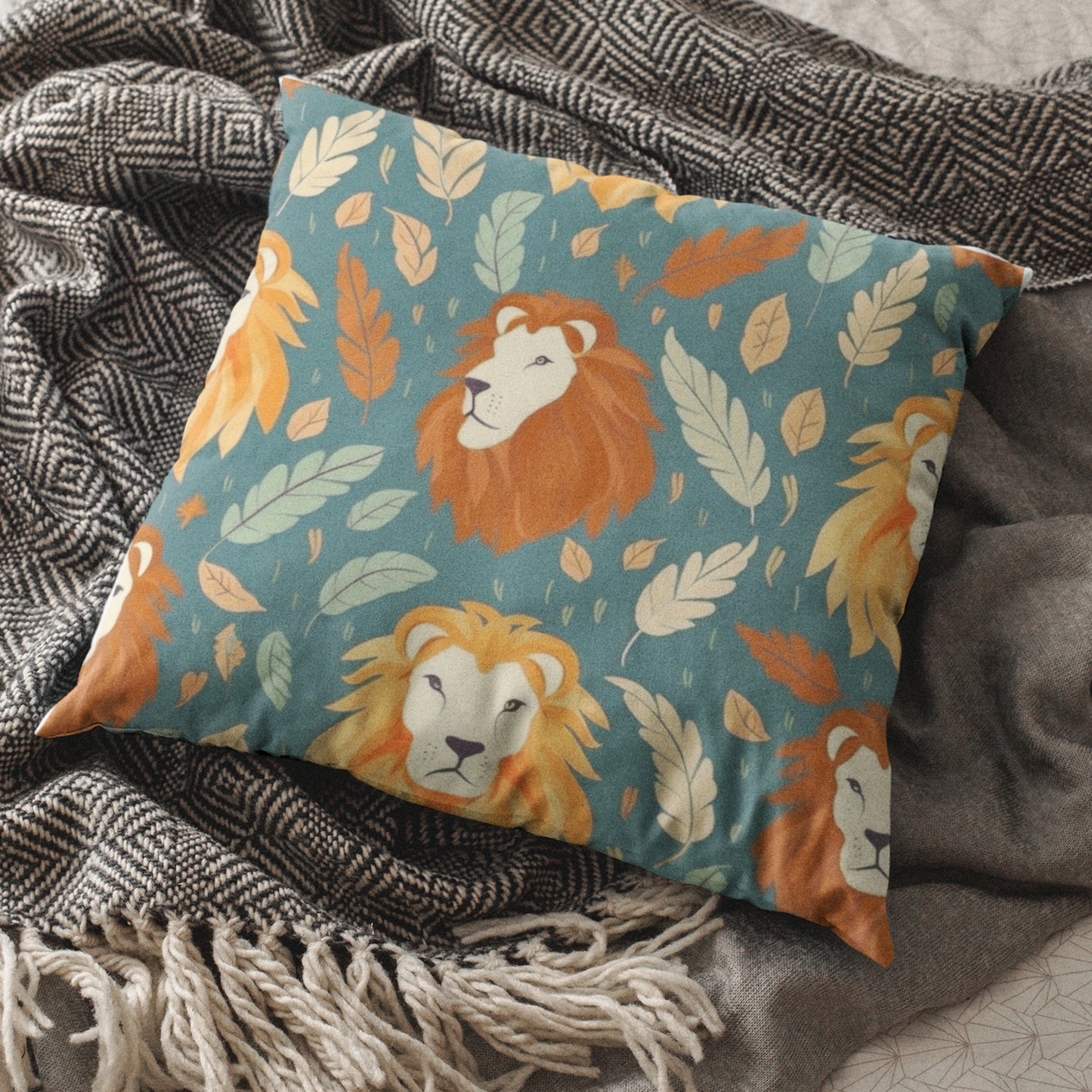 Stylish Cozy Lion Decorative Throw Pillow
