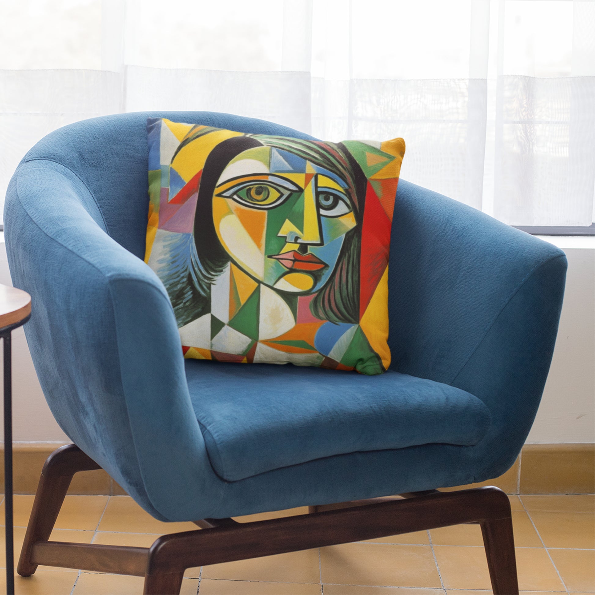 Delightful Artistic Face Accent Pillow