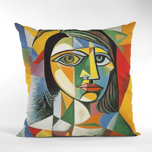 Abstract Face Pattern Throw Pillow