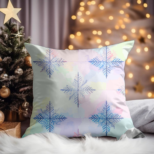 Elegant Snowflake Pattern Throw Pillow