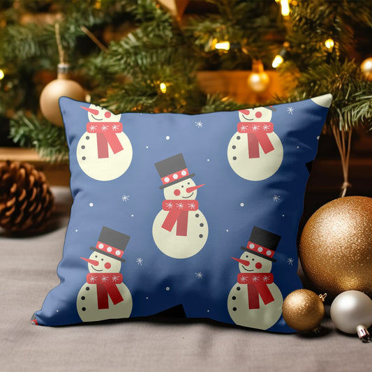 Cheerful Snowman Pattern Decorative Throw Pillow Cushion
