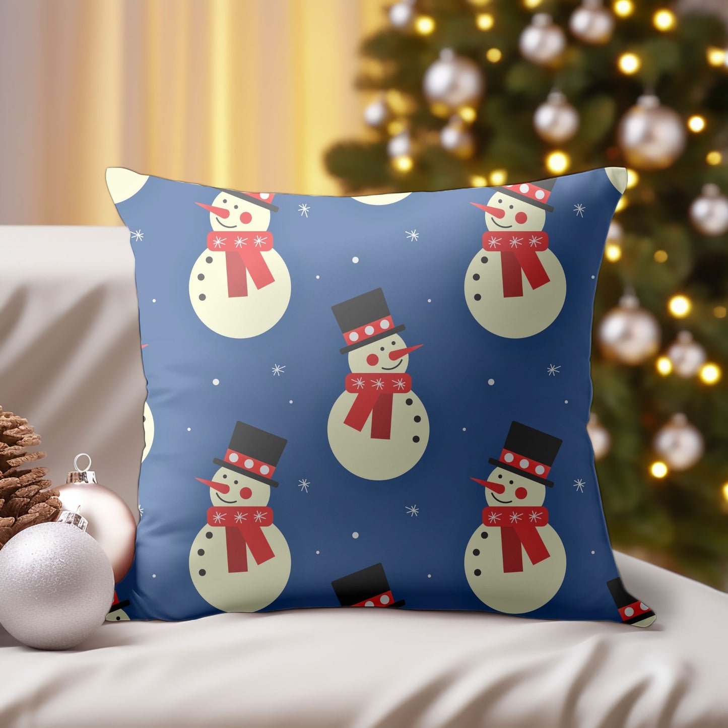 Homeezone's Snowman Pattern Decorative Throw Pillow Cushion