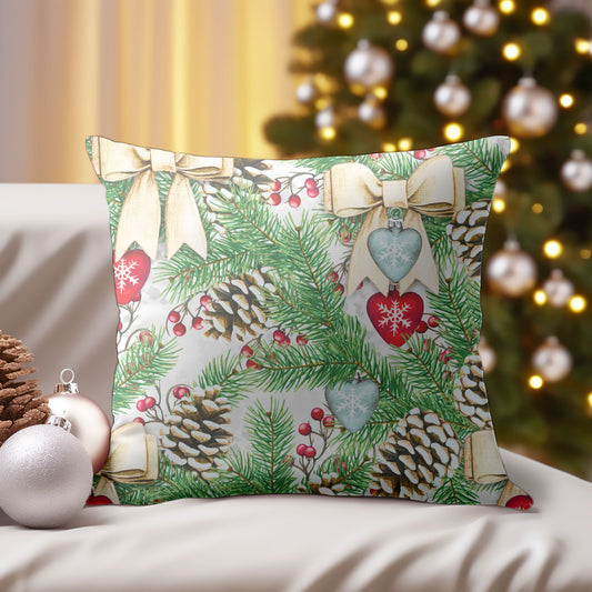 Green Christmas Pattern Throw Pillow
