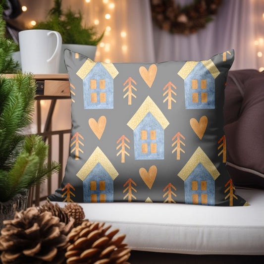 Christmas Home Pattern Throw Pillow