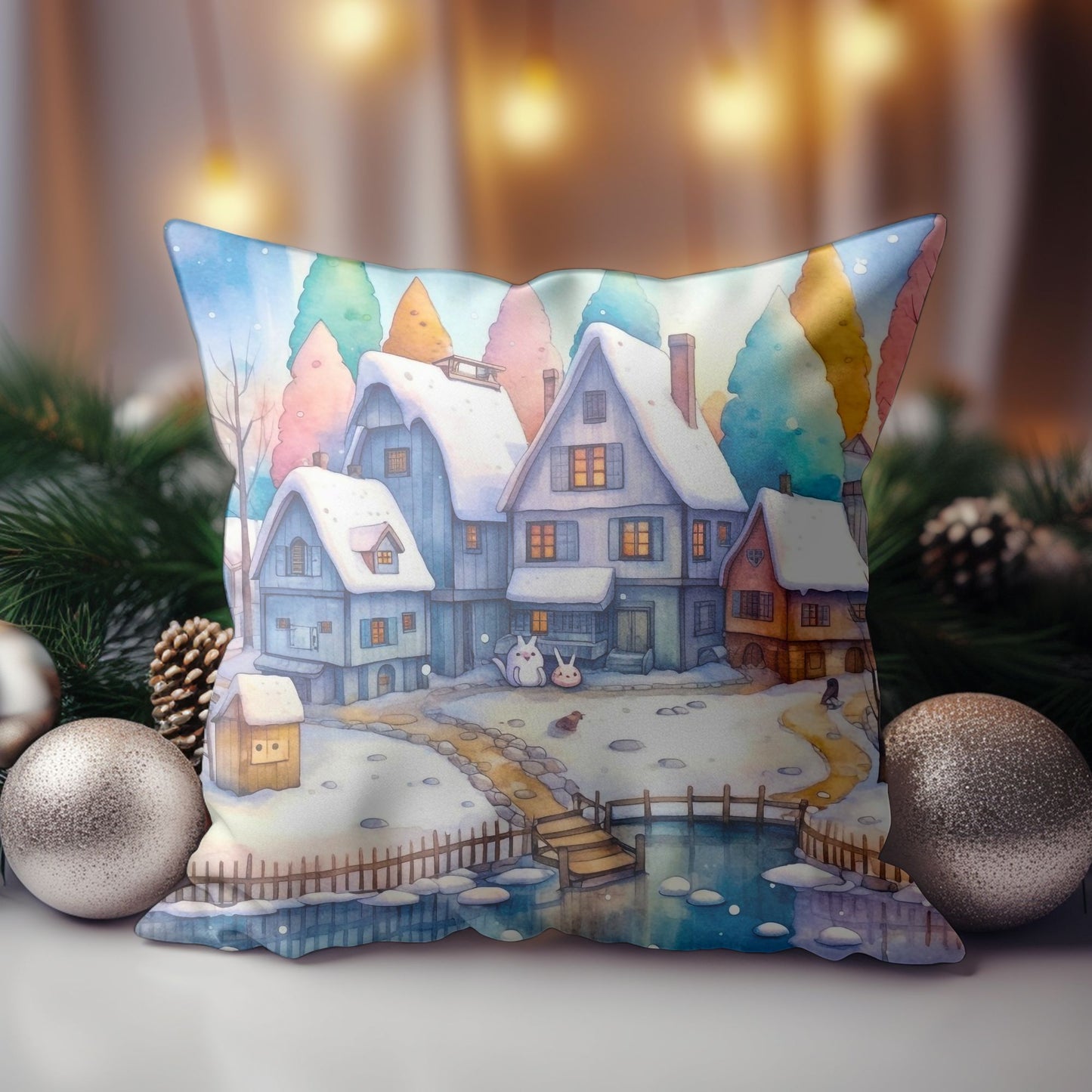 Holiday Decorative Accent with a Charming Village Design