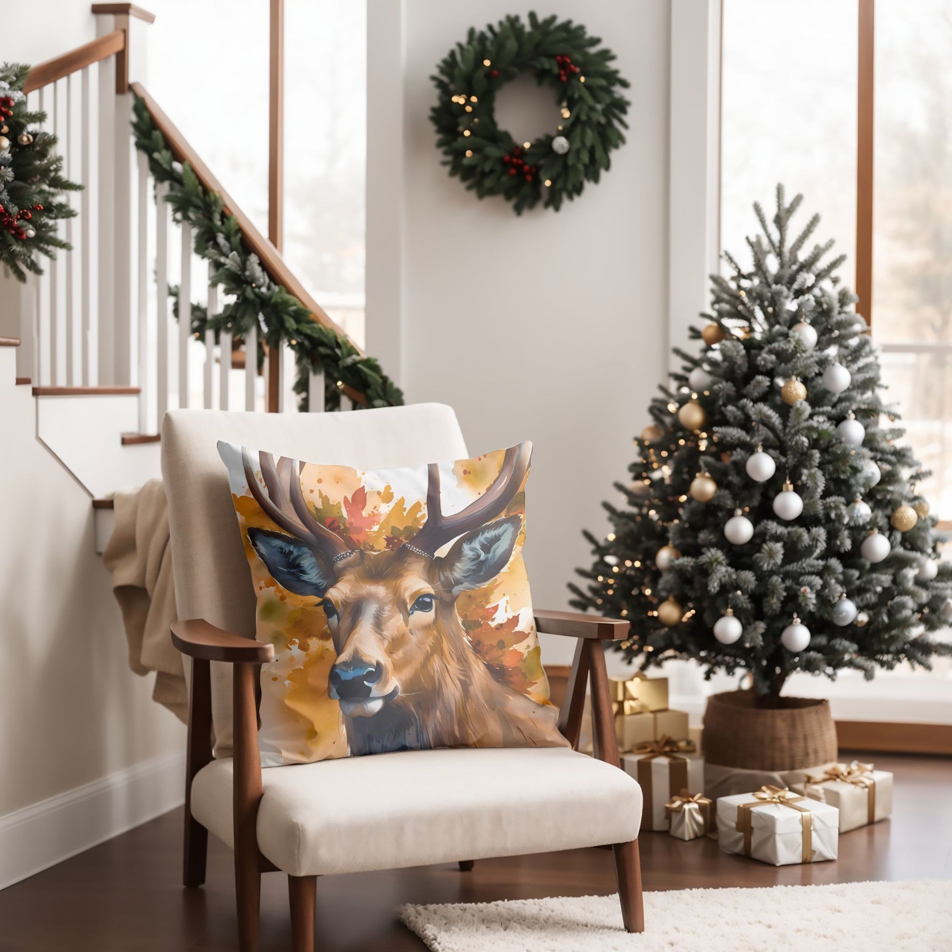 Reindeer Magic in a Decorative Pillow