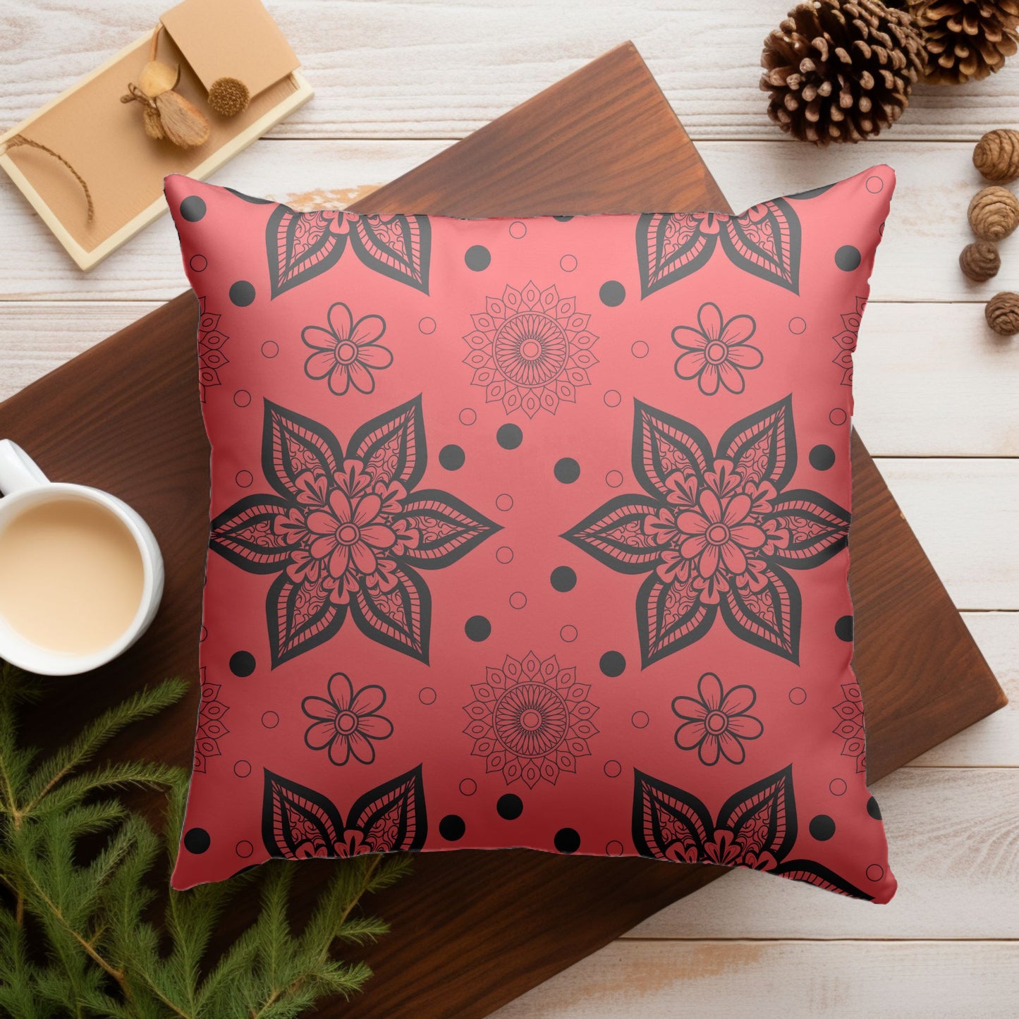 Red Throw Pillow for a Cozy Holiday Home
