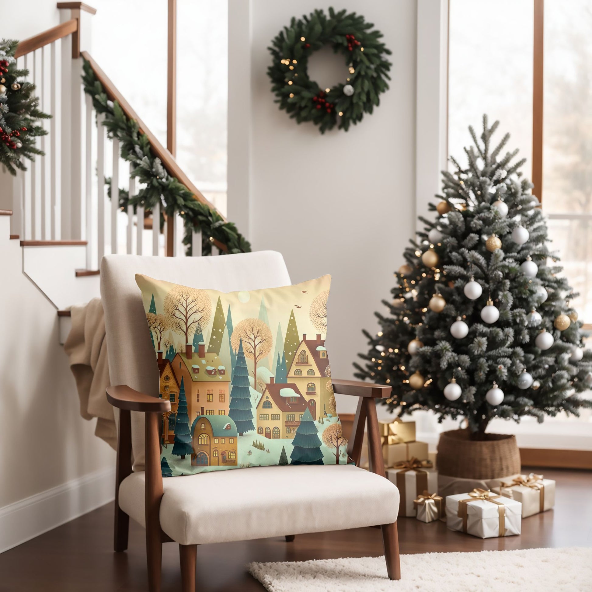 Cozy Holiday Atmosphere in a Decorative Pillow